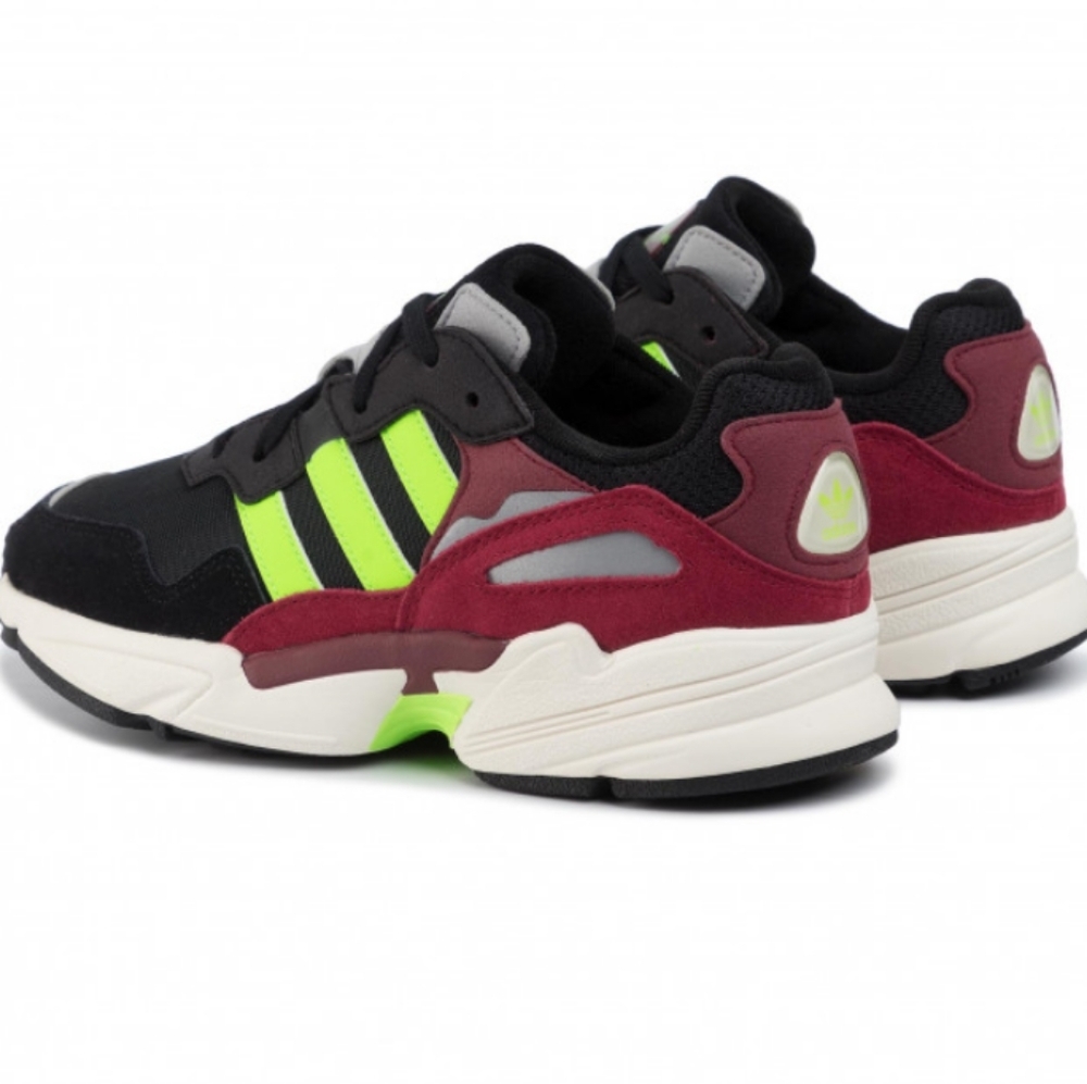 adidas Kids Sneakers Black Neon Green Burgundy